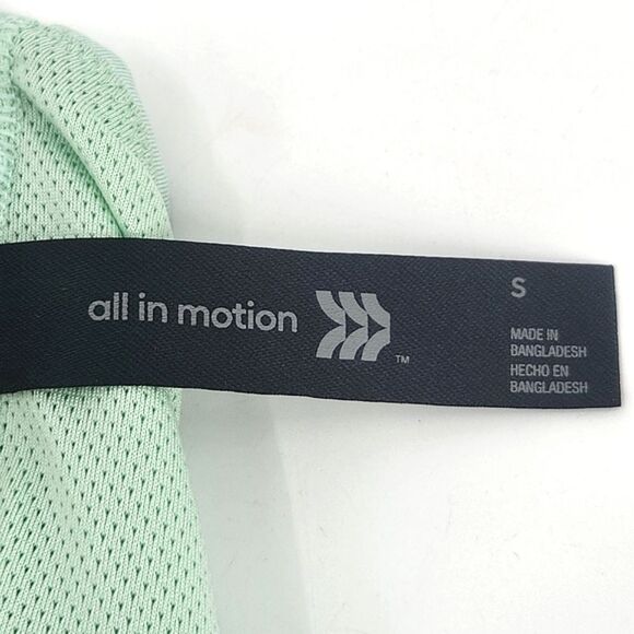 All In Motion Cropped Workout Tank  Womens Small Green Sports Bra Back Cut Out - Picture 7 of 8